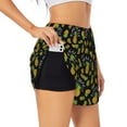 thumbnail image 2 of Bixox Women's Pineapple pattern 2 in 1 Running Shorts - Lightweight Athletic Workout Gym Yoga Shorts Liner with Pockets - Small, 2 of 7