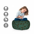 thumbnail image 2 of Ethnic Storage Toy Bag Chair, Eastern Style Leaf Pattern with Traditional Folk Feng Shui Concept, Stuffed Animal Organizer Washable Bag, Small Size, Seal Brown Turquoise, by Ambesonne, 2 of 3