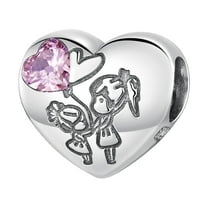 925 Sterling Silver Always Together Heart Charm for Women Charm Bracelet & Necklaces