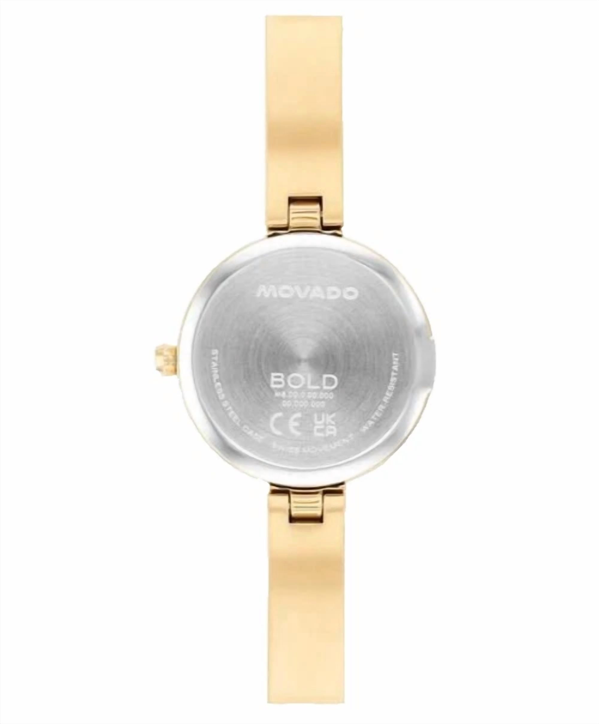 Movado Bold 3601374 Chocolate Dial Gold Stainless Steel 