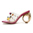thumbnail image 2 of Ninety Union Vegas Lucite Multicolor Stone Slide On a Gold Circular Heel, Berry, 12, 2 of 4