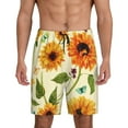 thumbnail image 2 of Daiia Sunflowers And Butterflies Mens Woven Stretch Pajama Short,Short Pajama Pants-Large, 2 of 9