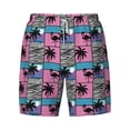 thumbnail image 4 of Lsque Mens Swim Trunks Hawaii Palms Pattern - Bathing Suit Compression Liner - Beach Swim Shorts Swimwear - (S-3XL) - Stretch Quick Dry -Large, 4 of 9