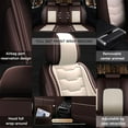 thumbnail image 4 of 5 Seat Covers for 96% Jeep Models,Leather Car Seat Cushions,Waterproof Seat Covers for Cars with Airbag,Interior Accessories(Standard,White/Coffee), 4 of 6