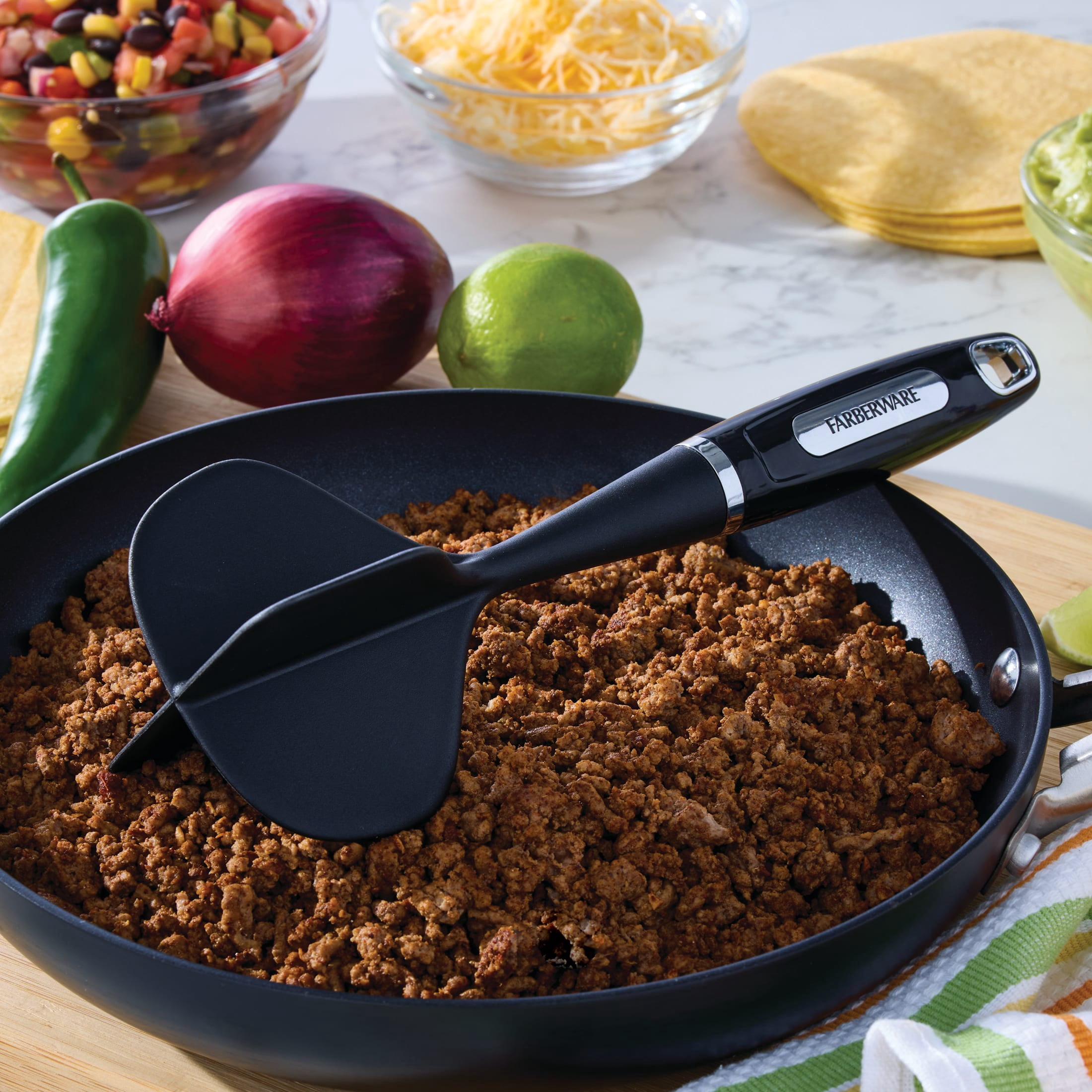Farberware Professional Ground Beef Chopper with Heat-Resistant Nylon Head