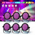 thumbnail image 1 of 6Pcs Waterproof LED Par Light 150W RGBW IP65 Stage Light, DMX512 Sound Activated 24 LED DJ Light for Outdoor Party Halloween Wedding, 1 of 7