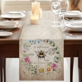 thumbnail image 3 of Table Runners 70 Inches Long Dress Scarves, Spring Daisy Farmhouse Coffee/Dining/Kitchen Table Decor, Holiday Table Runner, Pink Flowers Wreath Leaves Farmhouse Vintage 13x70 Inch, 3 of 9