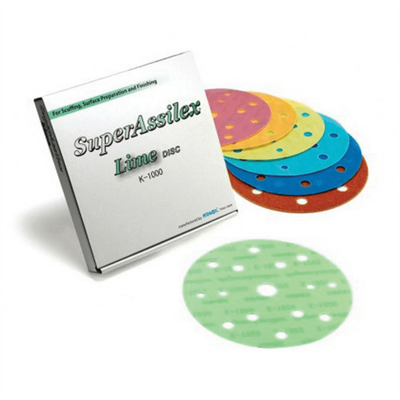 Eagle Abrasives, Inc. KOVAX Super Assilex 193-1578 Sanding Disc, 6 in, 15 Holes, 600 Grit, Super-Tack Attachment, Sky