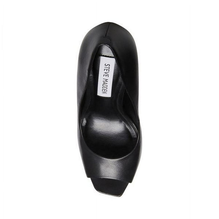 Steve Madden Lust Black Leather Fashion Slip On Stiletto