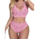 thumbnail image 2 of VISgogo Conjunto de lencería de mujer de 2 piezas, sujetador push-up transparente de ganchillo + panty de tiras de cintura media para novia, esposa, 4 colores VISgogo  moda, 2 of 6