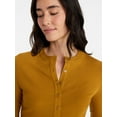 thumbnail image 5 of Time and Tru Women's Ribbed Henley with Long Sleeves, Sizes XS-XXXL, 5 of 6
