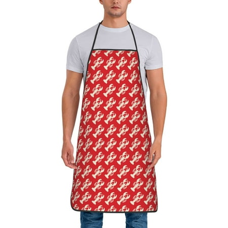 

Gaeub Retro Lobsters Print Apron for Men and Women Waterproof Apron for Cooking Dishwashing Lab Butcher Dog Grooming