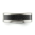 thumbnail image 4 of Auriga Fine Jewelry Stainless Steel Polished with Black Carbon Fiber Inlay CZ Cross 8mm Band Size 7.5, 4 of 8