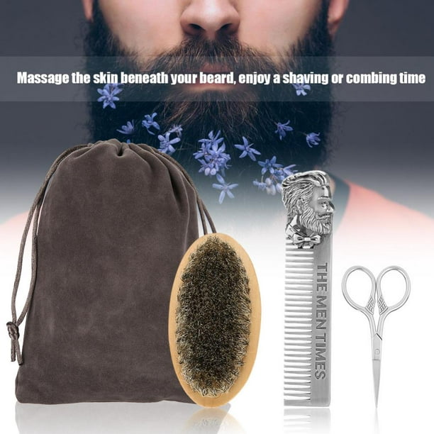 Herwey Ensemble de rasage pour peigne à barbe en acier inoxydable