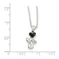 thumbnail image 2 of White Sterling Silver Charm Pendant Necklace With Diamond Round Black 14 mm 9 18 In 1, 2 of 3