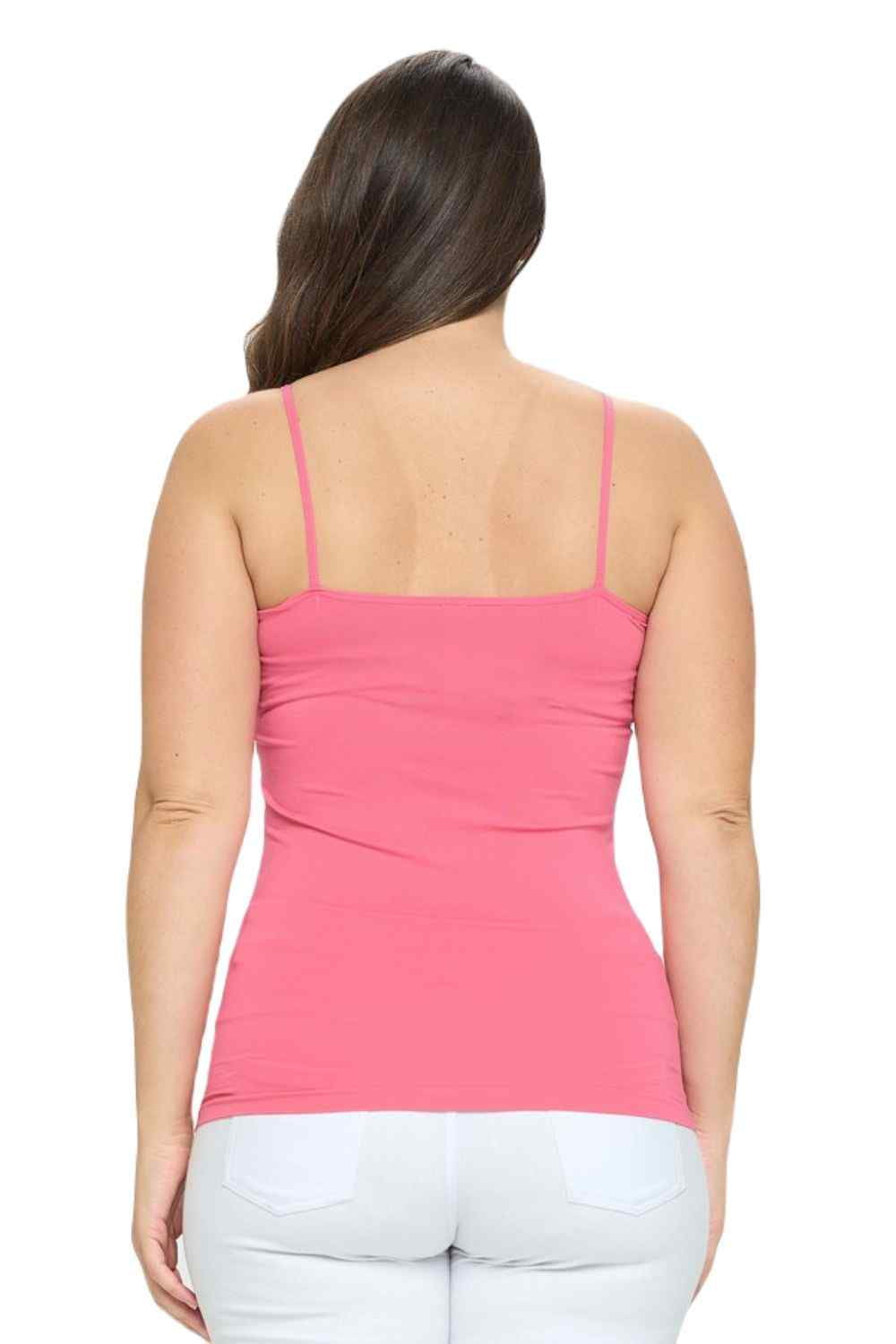 Women's Long Camisole Spaghetti Strap Seamless Tank Top, Hop Women's Long Camisole Spaghetti Strap Seamless Tank Top, Hop