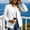 White, variant on Blazer Jackets for Women Button Down Turndown Collar Long Sleeve Solid Color Fashion Business Jacket Khaki L