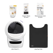Whisker Litter-Robot 4 Core Bundle, Self-Cleaning Cat Litter Box with Accessories, White