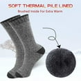 thumbnail image 2 of Lot 6 Pairs Men's Crew Thermal Socks Winter Heavy Duty Warm Size:10-13, 2 of 3