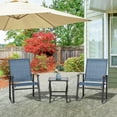 thumbnail image 3 of Walsunny 3 Pieces Rocking Bistro Patio Furniture Rocker Set with 2 Outdoor Rocking Chairs and 1 Glass Coffee Table for Porch Deck Lawn,Deep Blue, 3 of 9