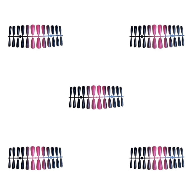 Uñas postizas Soidarity 24 piezas puntas para mujeres niñas negro rosa rojo Type2 NO2