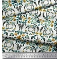 thumbnail image 3 of Soimoi Poly Georgette Fabric Wreath,Leaves & Rose Flower Printed Fabric 1 Yard 42 Inch Wide, 3 of 3