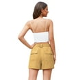 thumbnail image 3 of Asklazy Women High Waist Pockets overalls Shorts Summer Casual Shorts,US Size,Khaki,M, 3 of 10