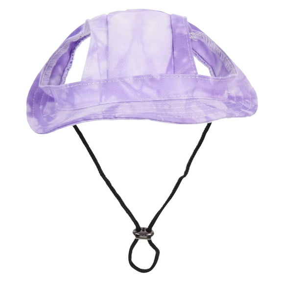 Dog Sun Hat with Ear Holes - Adjustable Bucket Hat for Medium & Small Dogs - Summer Pet Visor for Outdoor Beach, Walking & Hiking - Breathable Dog Bonnet