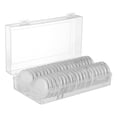thumbnail image 2 of KAKOWELY 40Pcs Coin Holder Capsules Clear Round Plastic Coin Container with Storage Box,1.97"X1.97"X0.2", 2 of 4