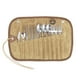 thumbnail image 1 of Bolsa de almacenamiento Bolsa enrollable para cubiertos Bolsa de transporte para cubiertos de lona encerada con 11 piezas Juego de cubiertos Tenedores Cucharas Palillos Esparcidor de mantequilla Cucha Abanopi Bolsa de almacenamiento, 1 of 7