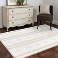thumbnail image 4 of Khaki Stripe Pattern Washable Area Rug 3 x 5 ft Boho Cream Beige Stripes Farmhouse , Soft Non Slip Rugs Stain Repellent Indoor Felt Carpet for Living Dining Room Bedroom Home Office, 4 of 9