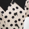 thumbnail image 5 of Karymi Easter Dress Vintage Polka Dot Swing Midi Dress, Contrast Collar Short Sleeve Button Front Self Bow Waist Retro Hepburn Party Sundress Wedding Guest Dresses for Women, 5 of 5