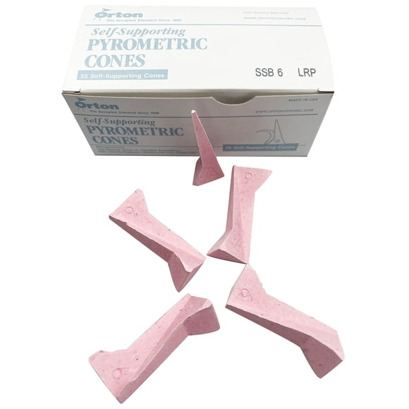 Self-Supporting Pyrometric Cones for Accurate Firings in Industrial, Pottery and Hobby Kilns - Cone 6 (Pkg/25)