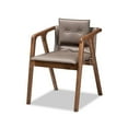 thumbnail image 2 of Bowery Hill Grey Leather and Brown Finished Wood 7-Piece Dining Set, 2 of 9