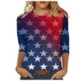 thumbnail image 2 of Nrmvnmi Patriotic Shirts for Women 3/4 Sleeve Shirt 4Th of July Independence Day Crewneck Cute Festival Tops Mothers Day Gifts, 2 of 5