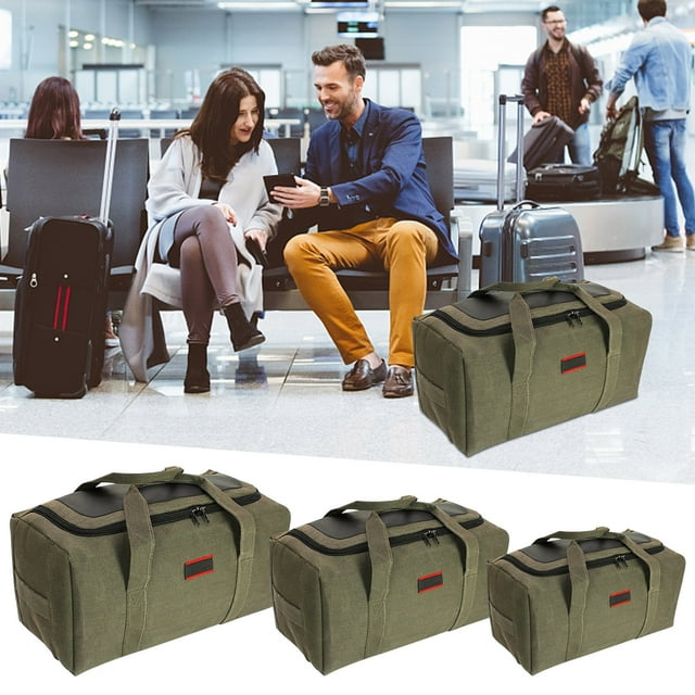 Fiudx Bolsa de Viaje de Lona, Gran Capacidad, Poliéster Resistente, Correas de Hombro Cómodas, Organizador de Equipo para Exteriores, Tienda de Campaña Autónoma para Hombre, Porta Saco de Dormir, Tam
