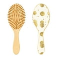 thumbnail image 2 of Gold Dots Natural Wooden Hair Brush with Cushion for Gentle Scalp Massage, 2 of 7