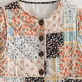 thumbnail image 6 of Unir Winter Jackets For Women, Womens Patchwork Quilted Coat with Floral Plaid Print, Collarless Button‑Up Lightweight Outerwear, 1‑Pack, XS‑L True to Size, 6 of 7