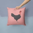 thumbnail image 2 of Naked Neck Chicken Pink Check Fabric Decorative Pillow, 2 of 4