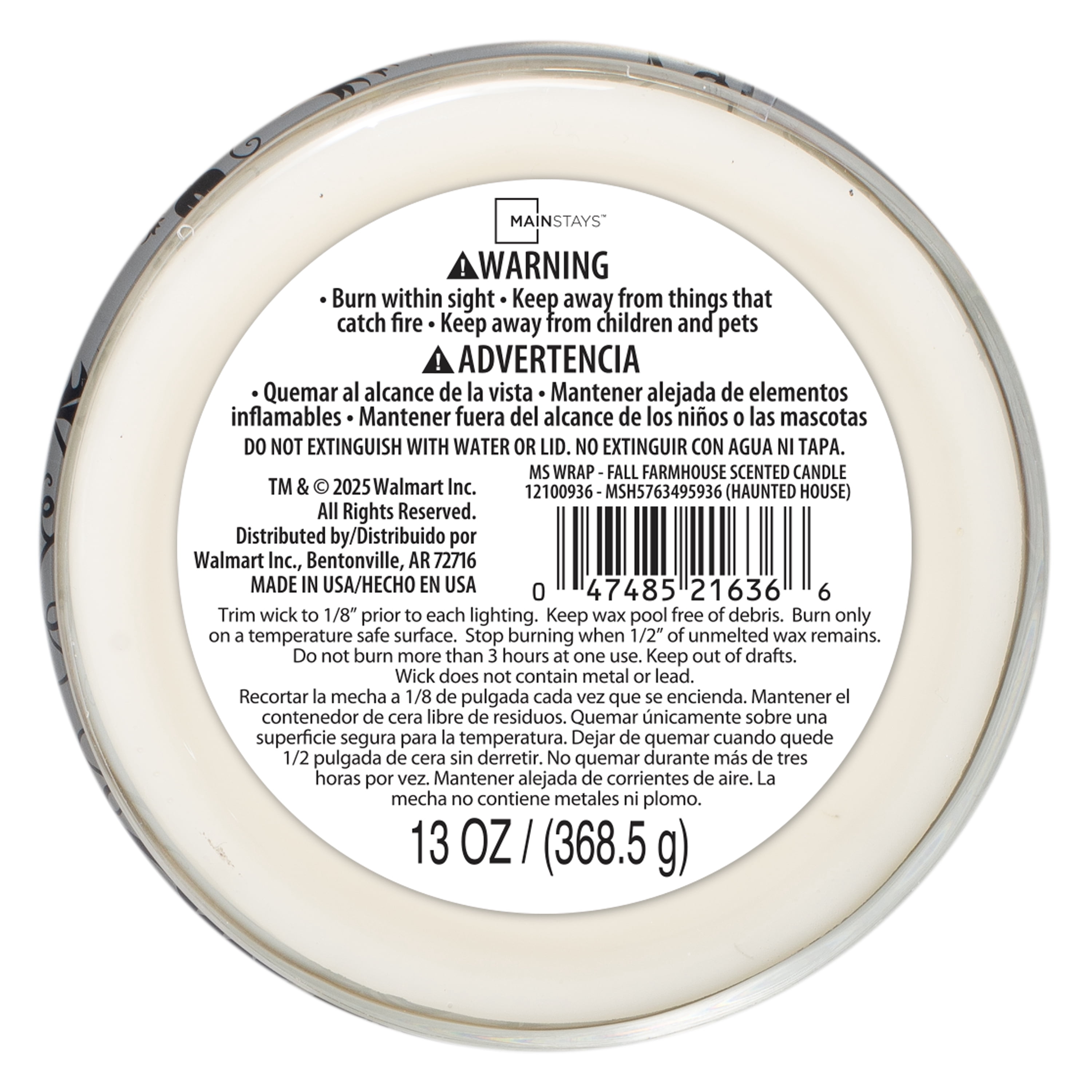 Mainstays Fall Farmhouse  Scented 3-Wick Candle, 13 oz.
