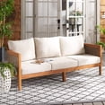 thumbnail image 2 of SAFAVIEH Theo Acacia Wood Outdoor Sofa, Natural/Taupe, 2 of 11
