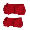 thumbnail image 3 of Sports GYM Five Toe Separator Socks Alignment Pain Health Massage Socks, Prevent Foot Cramps, One Pair（Red）, 3 of 7