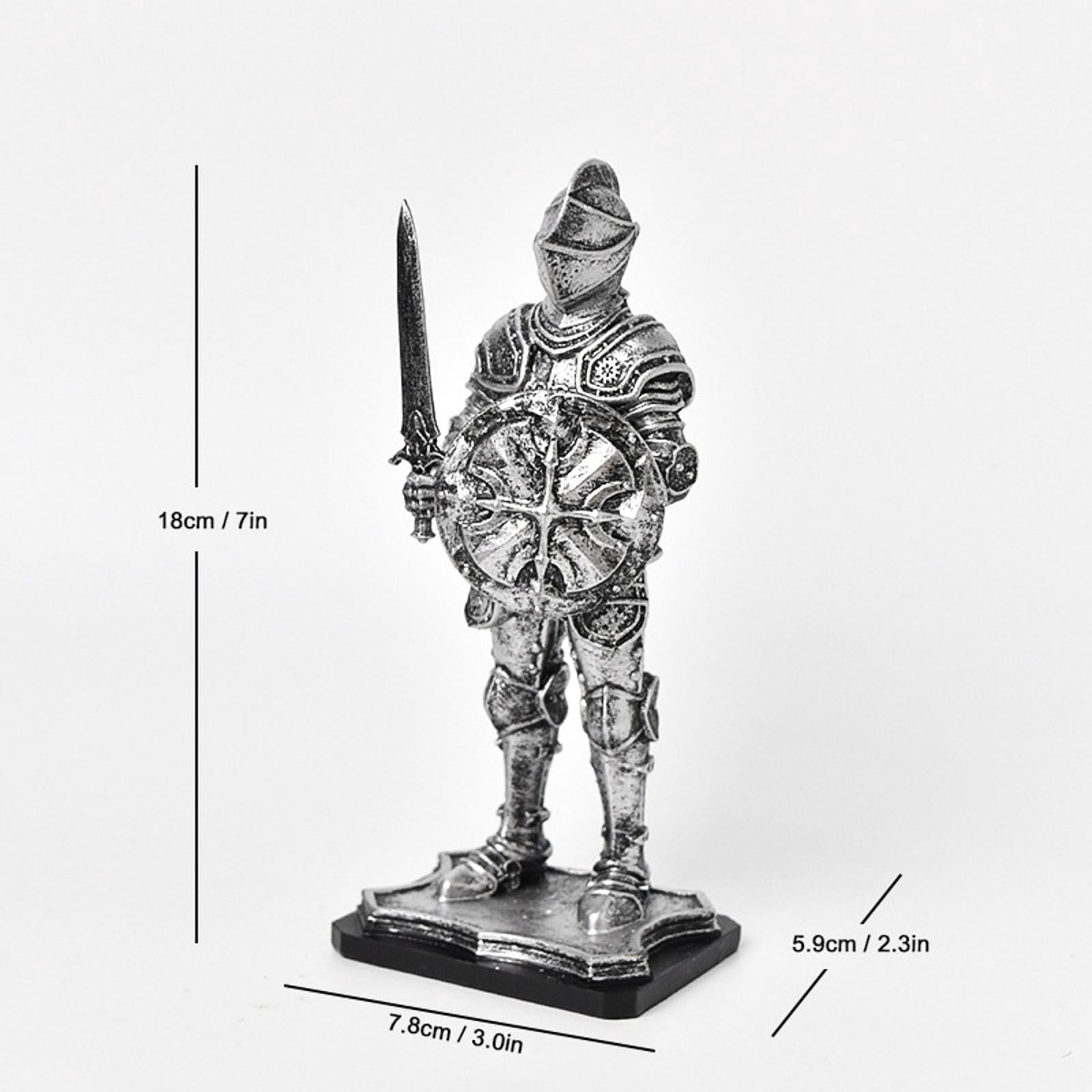 Floor Lamp Shade Knight Statue Desktop Figurine Premium Paper and Resin for Living Room Office Bookshelf Decor