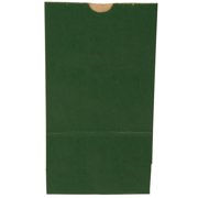 JAM Paper Kraft Lunch Bags, 6x11x3.75, Dark Green, 500/Box, Large