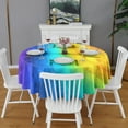 thumbnail image 2 of Colorful Tie Dye Pattern Round Tablecloth 60"x60",Wrinkle Wipeable Table Cloth for Kitchen Dining Room Picnic Patio Party, 2 of 6