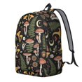 thumbnail image 2 of Mushroom and Cone Black Pattern Backpack for School, Cute School Bag with Adjustable Shoulder Straps and Padded Back, 15.7"x11.8"x5.5", 2 of 5