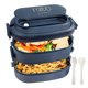 thumbnail image 1 of Fiambrera XCF 1550 ml 2 niveles 3 compartimentos libre de BPA, 1 of 4