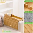 thumbnail image 3 of Couch Cup Holder, Anti Falling Couch Drink Holder, Natural Bamboo Sofa Cup Holder Armrest Tray, More Safe for You Family, Portable Couch Arm Tray Table for Remote/Snacks/Cellphone/Drinks/Cup, 3 of 6