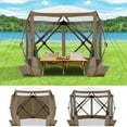 thumbnail image 6 of COBIZI 10x10ft Pop up Gazebo Screen Tent Screen House for Camping,5 Sided Pop-up Camping Canopy Shelter Tent with Sidewalls,Portable Outdoor Quick-set Hub Tent with Carrying Bag&Ground Stakes,Brown, 6 of 10