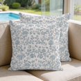 thumbnail image 2 of Pillow Covers 20x20 Set of 2, Farmhouse Flower Square Throw Pillow Covers for Couch/Sofa/Living Room, Botanical Vintage Light Blue Leaf Decorative Soft Pillowcases for Couch Throw Pillows, 2 of 9
